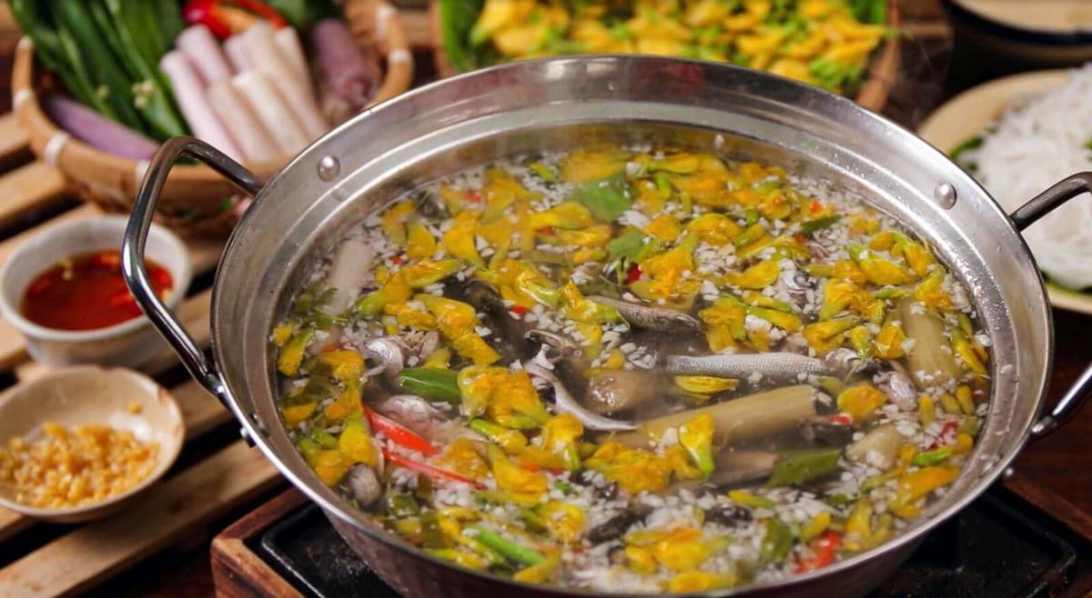 Mekong Delta Food - Ca Linh fish and River hemp flower Hotpot