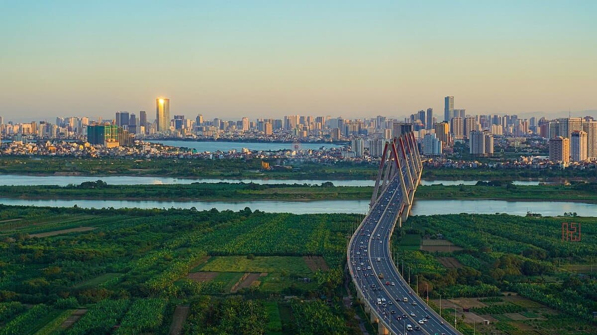 The modern Hanoi in the morning