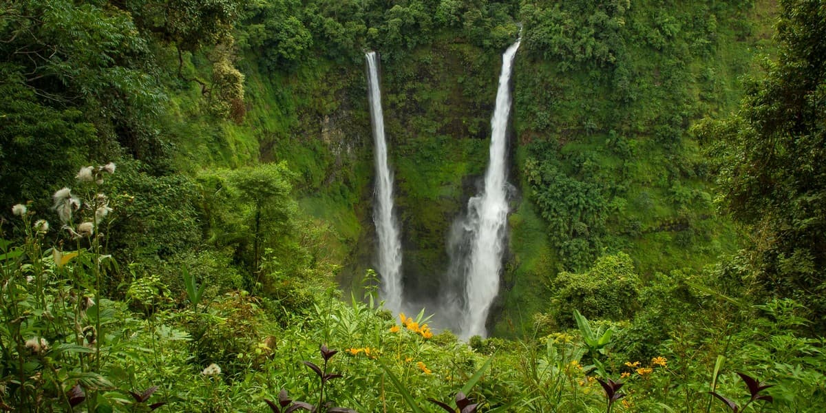 Waterfall exploration on the Bolaven Plateau