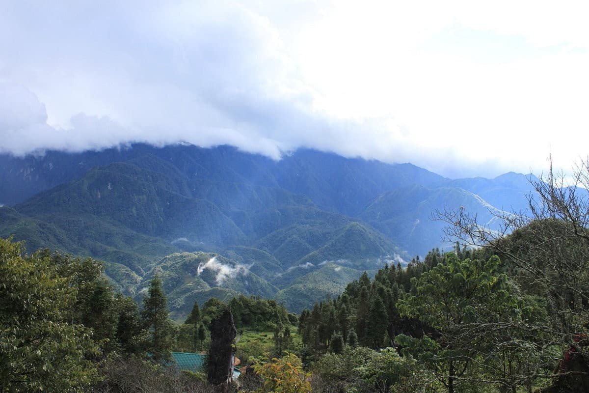 Ham Rong Mountain A view of Fansipan from Microwave Station