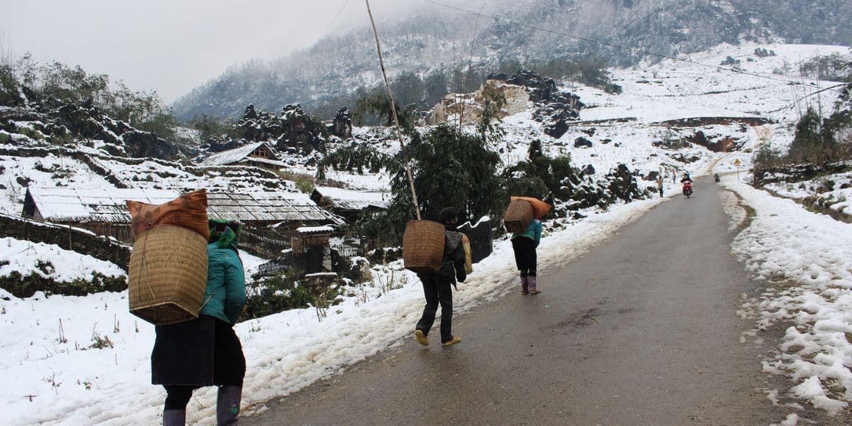 Sapa Vietnam Snow Cultural Traditions Amidst Snowfall