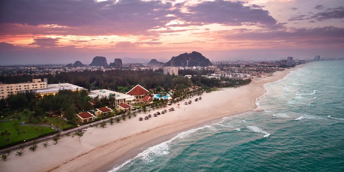 Da Nang Vietnam Beaches Breathtaking sunset at Non Nuoc Beach