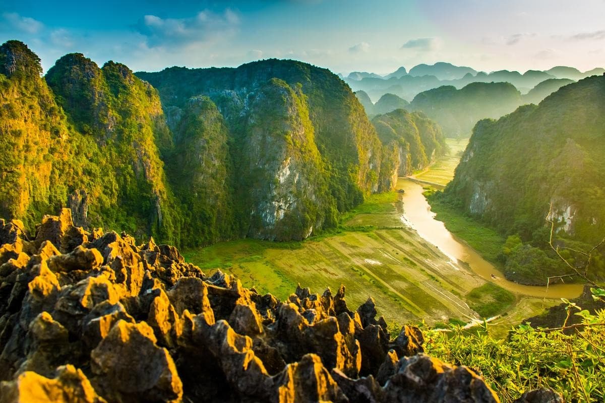 Mua Caves Ninh Binh A view of Tam Coc from Mua Caves