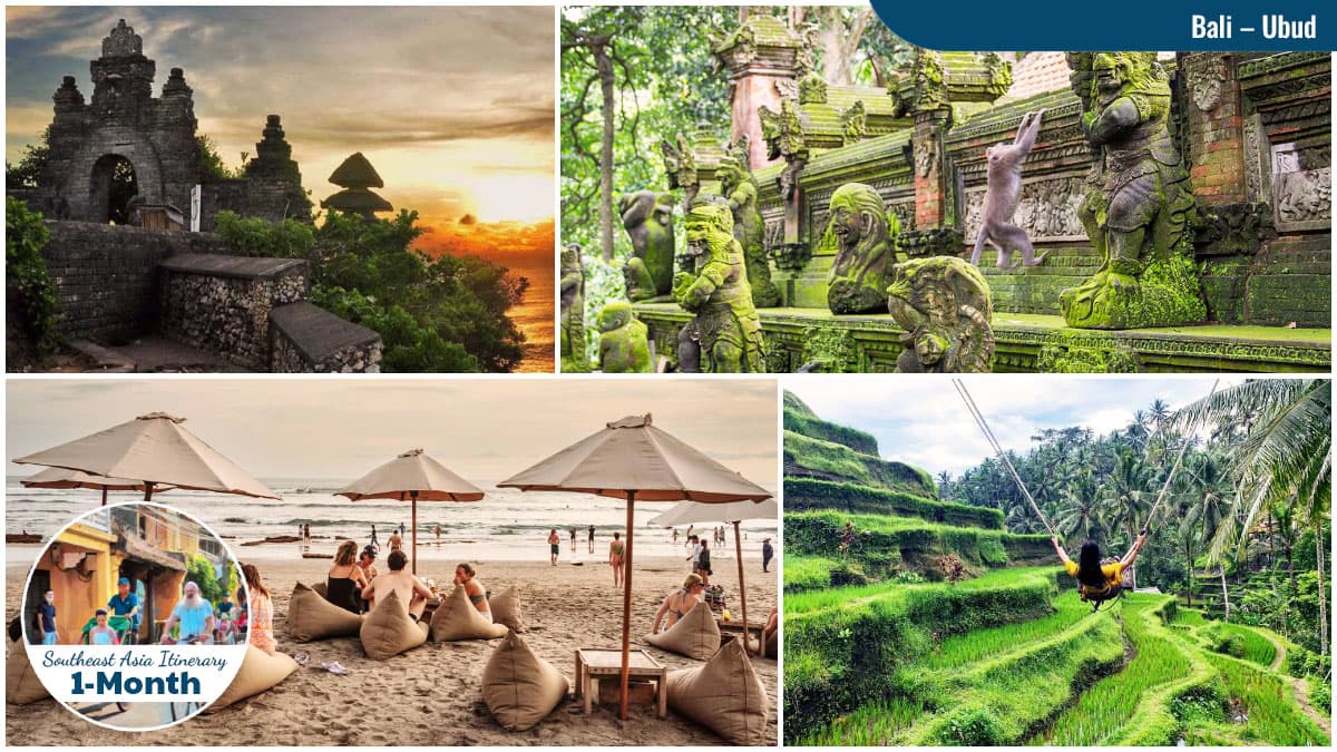 Destinations on 1-Month Southeast Asia Itinerary - Bali and Ubud