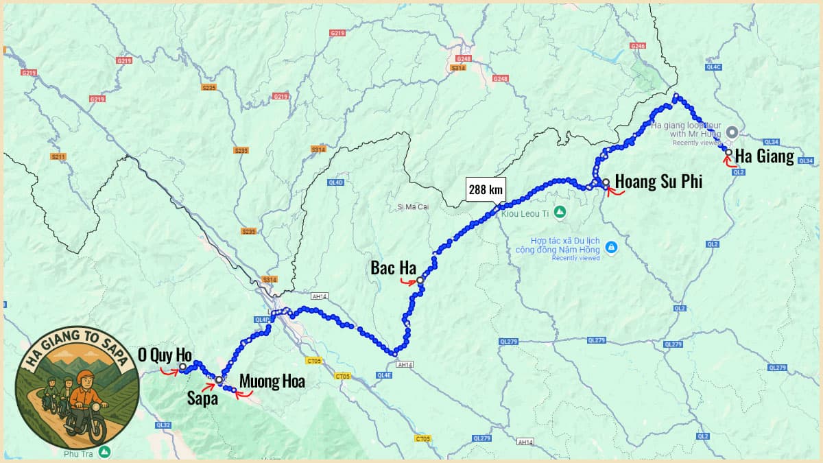 Route from Ha Giang to Sapa in 4 Days