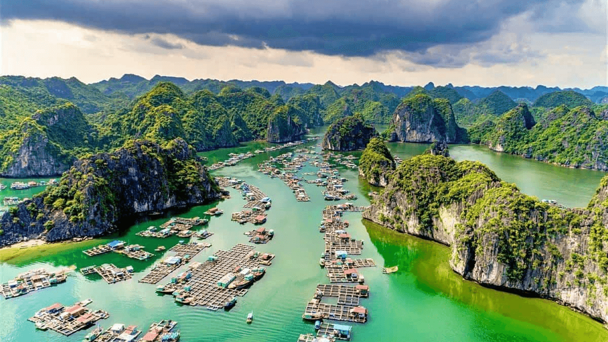 Halong Bay Vietnam, with the name meaning “descending dragon” in Vietnamese, became a UNESCO World Heritage Site in 1994