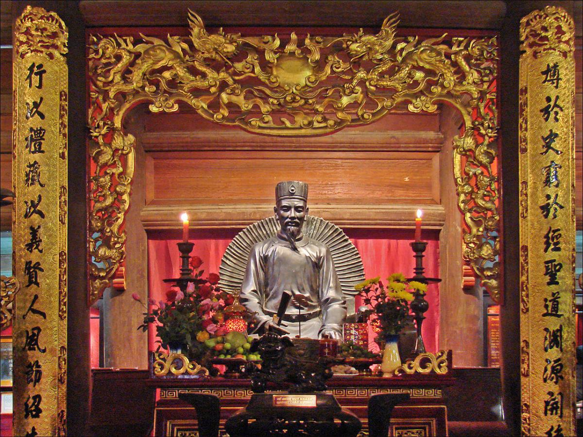 Temple of Literature Hanoi - Statue of Chu Van An