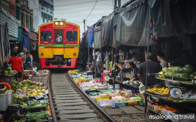 Thailand Cambodia Vietnam 15 Days 14 Nights Samut Songkhram Maeklong Railway Market