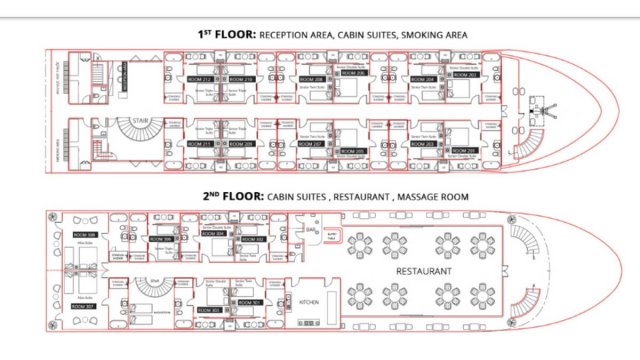 Alisa Premier Cruise 1st and 2nd floor map