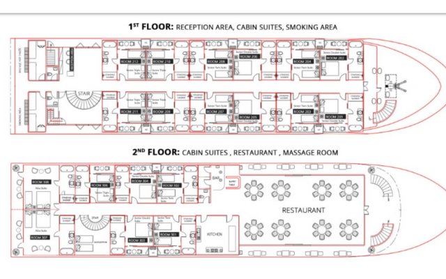 Alisa Premier Cruise 1st and 2nd floor map