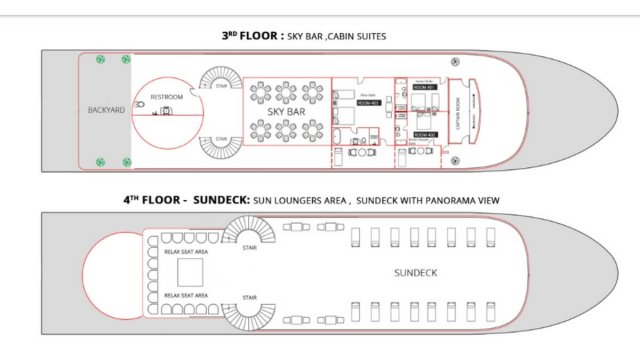 Alisa Premier Cruise 3rd and 4th floor map