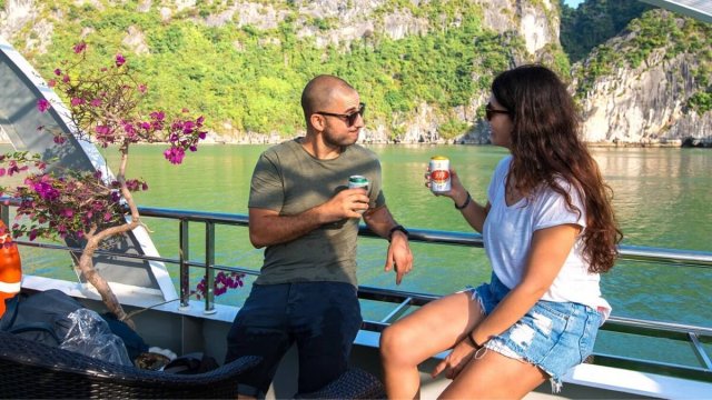 Alova Premium Cruise Tourists Drinking on Sundeck