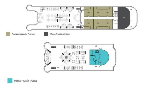Ambassador Cruise Upper Deck Map