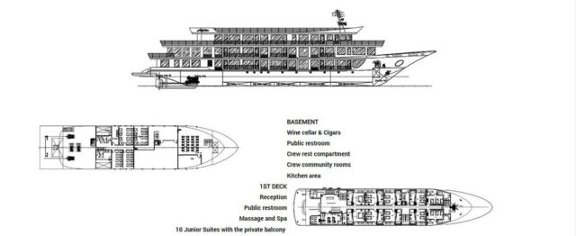 Aspira Cruise basement and 1st deck map