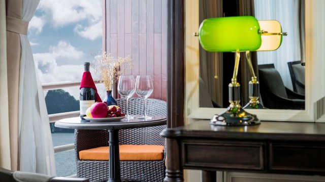 Athena Luxury Cruise Suite Balcony Wine