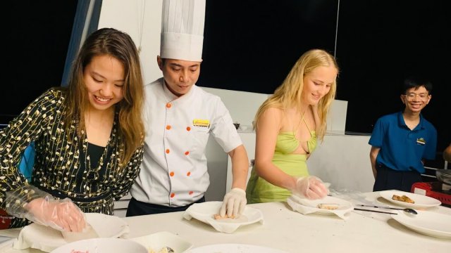 Capella Cruise Try Cooking Skill Making Fresh Spring Roll