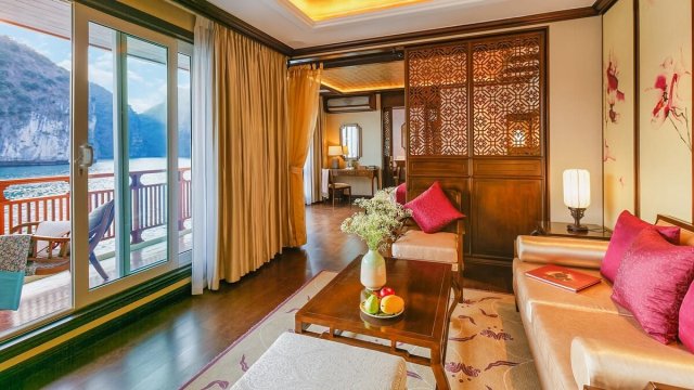 Heritage Line Ylang Cruise Regency Suite Grace Orchid Living Room and Balcony