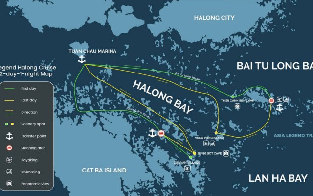 Legend Halong Cruise Itinerary 2 day 1 night