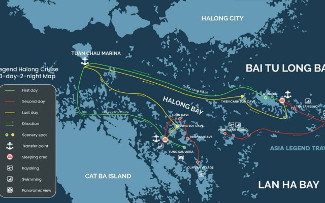 Legend Halong Cruise Itinerary 3 day 2 night