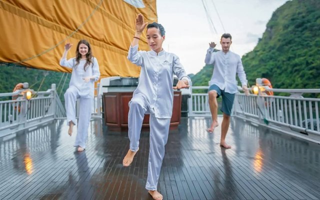 Paradise Sails Practice Tai Chi in the Morning