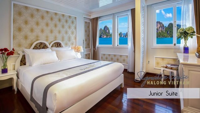 Signature Royal Cruise Suite with a king-size bed for couples