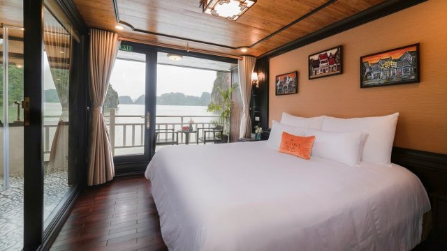 Victory Star Cruise Suite Bedroom and Balcony 1 Double Beds
