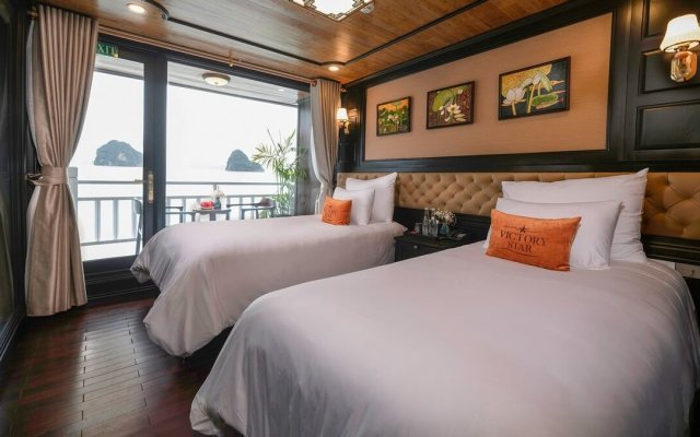 Victory Star Cruise Suite Bedroom and Balcony 2 Single Beds