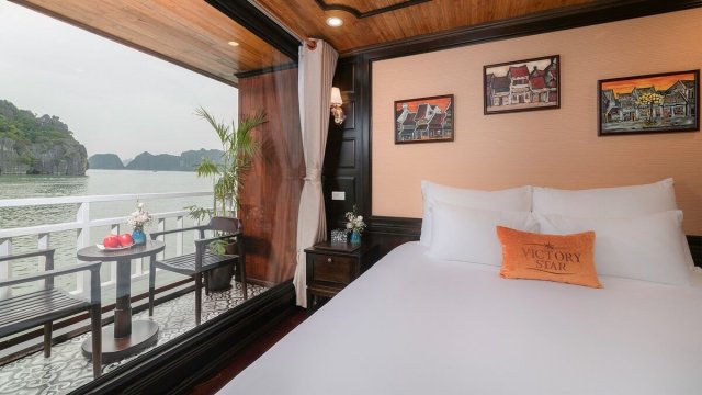 Victory Star Cruise Suite Bedroom and Balcony for Couple