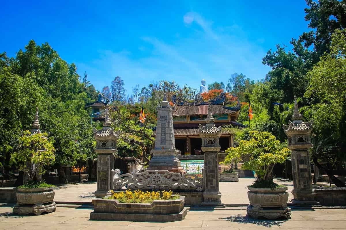 The yard of Long Son Temple Nha Trang