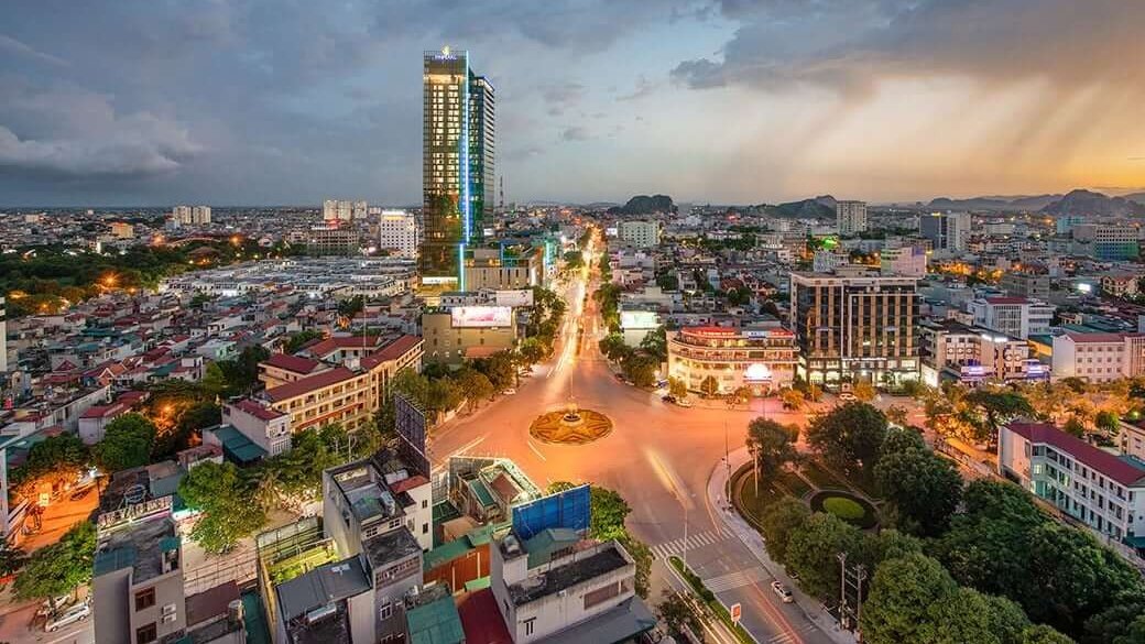 The center city of Thanh Hoa at night