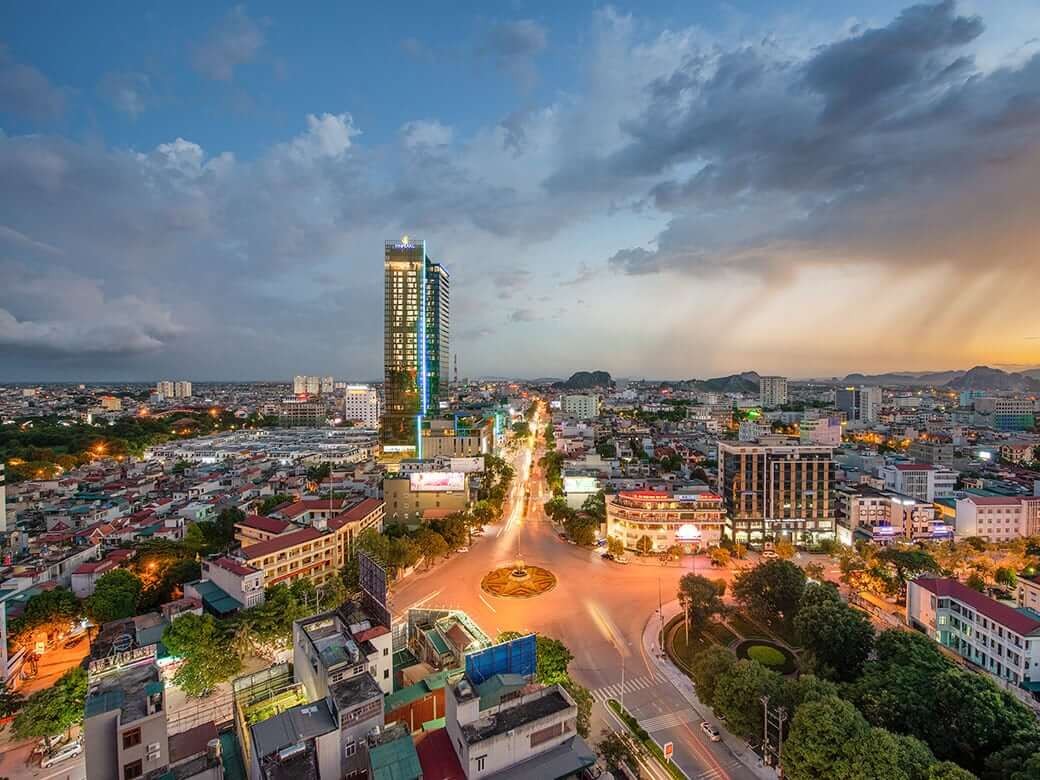 The center city of Thanh Hoa at night