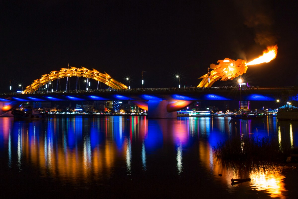 Things to Do in Da Nang - Watch the mesmerizing fire-breathing show at the iconic Dragon Bridge