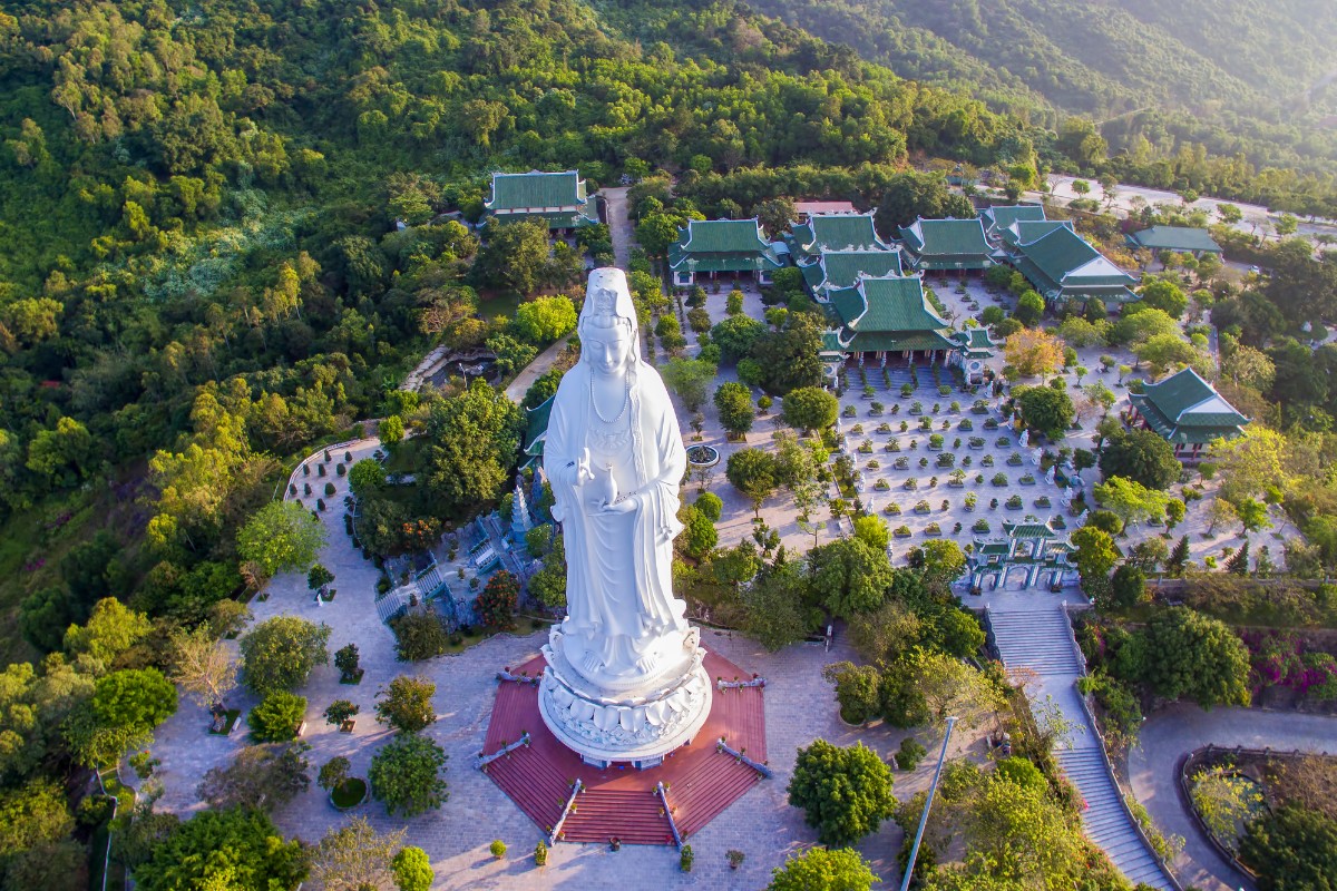 Attractions nearby Marble Mountains Linh Ung Pagoda is atop Son Tra Peninsula in Da Nang