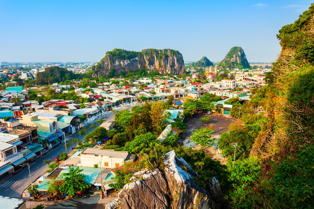 Marble Mountains is a stunning cluster of limestone peaks in Da Nang, Vietnam