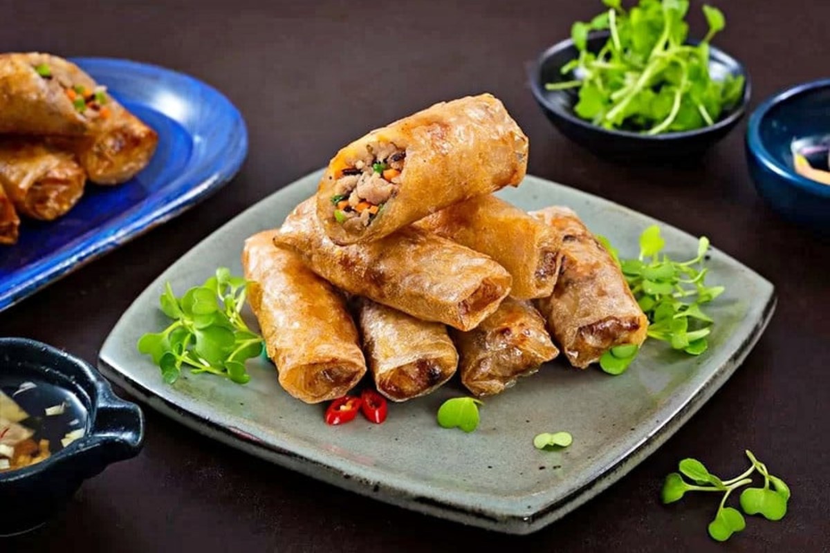 vietnamese new year food Nem ran is crispy Vietnamese spring rolls