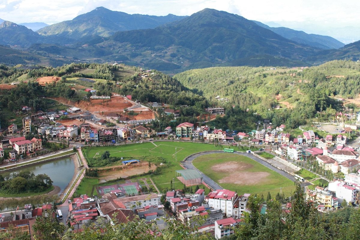 Sapa town as viewed from Ham Rong Mountain