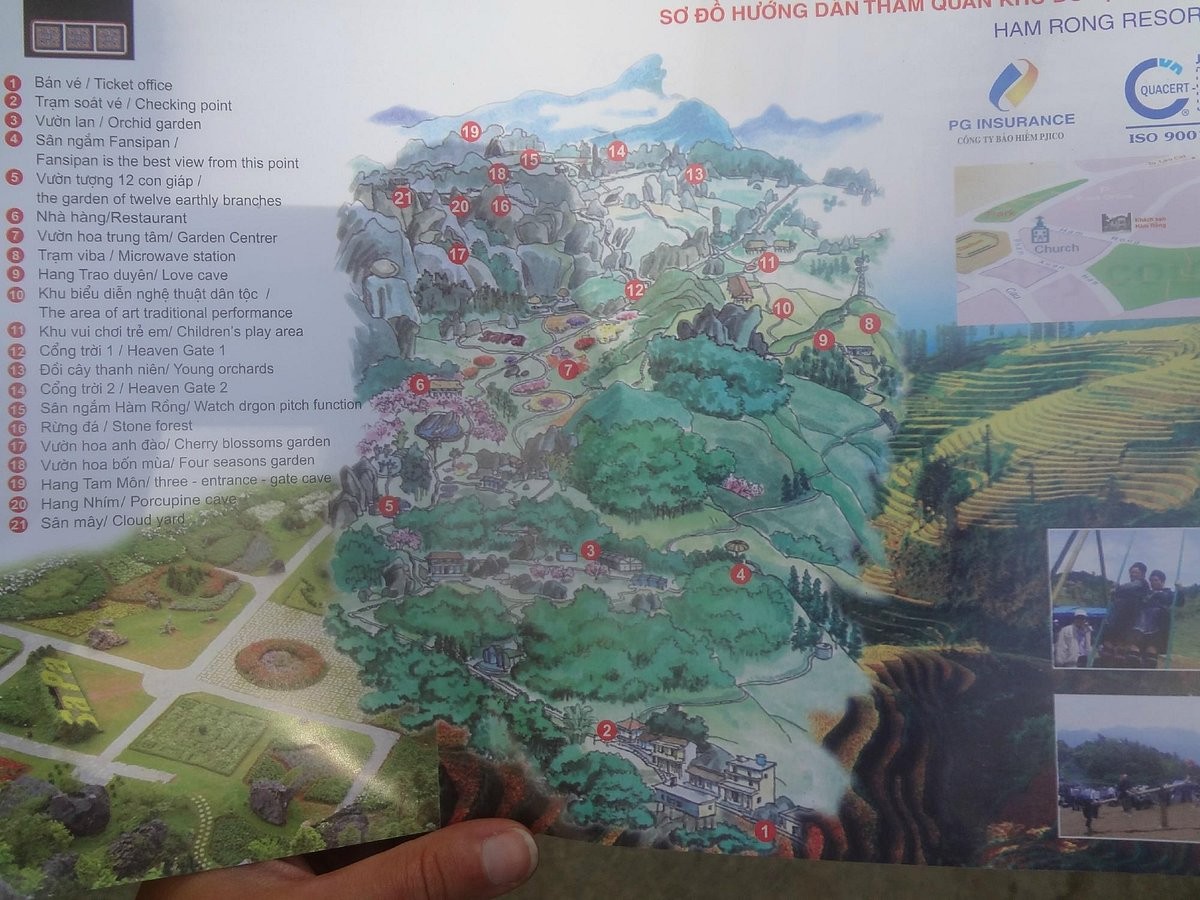 The map of Ham Rong Mountain Resort