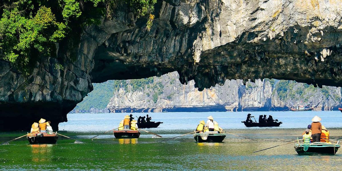 Cave in Ha Long Bay Luon Cave (Tunnel Cave): Kayaking Through a Secret Lagoon