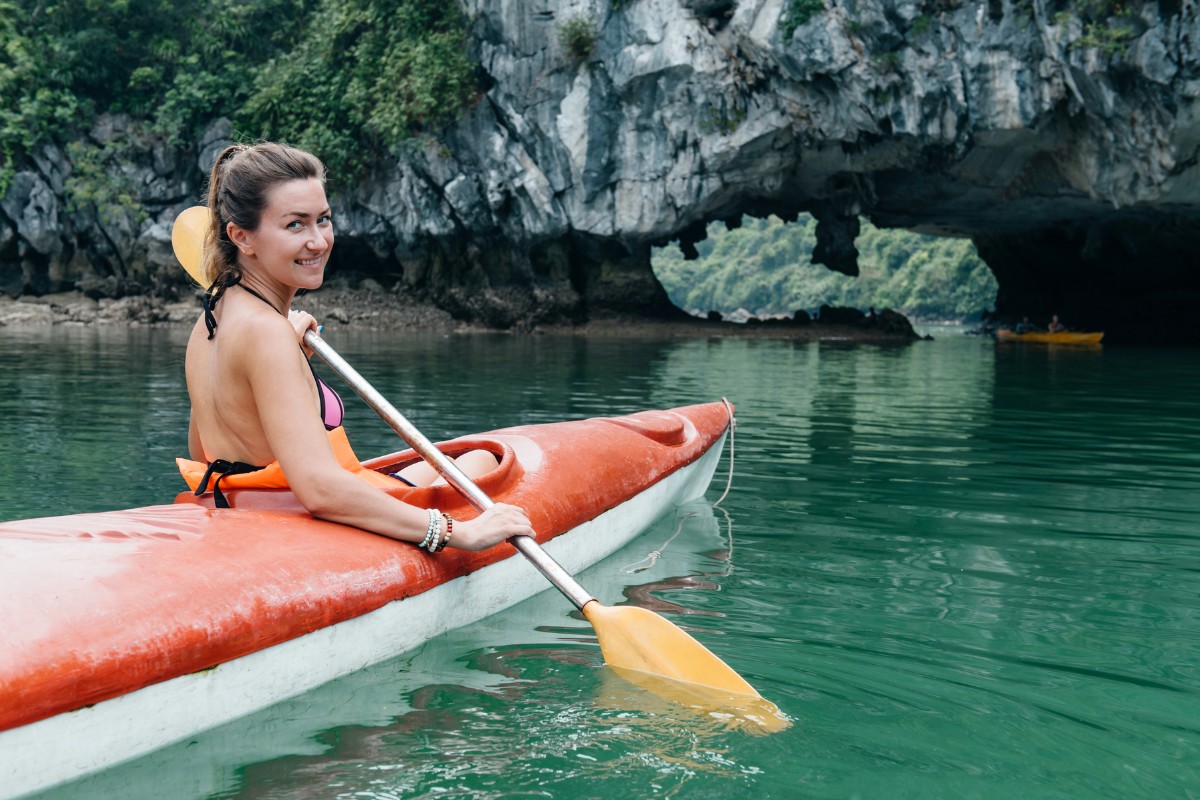 halong bay kayaking Kayak in Luon Cave