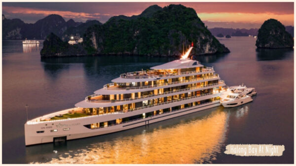 Ha Long Bay at Night Stay Overnight On The Cruise