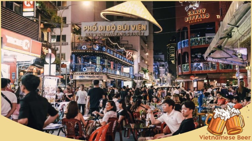 Best Places to Drink Vietnamese Beer - Bui Vien Street