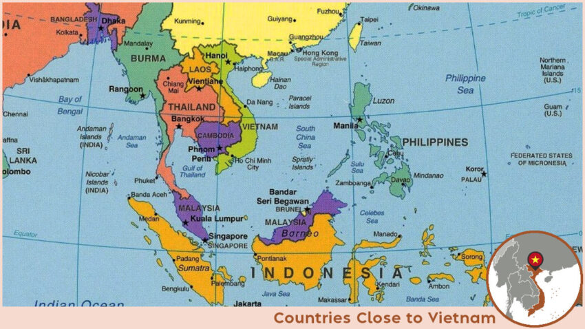 Seven countries close to Vietnam share land or maritime borders with the nation