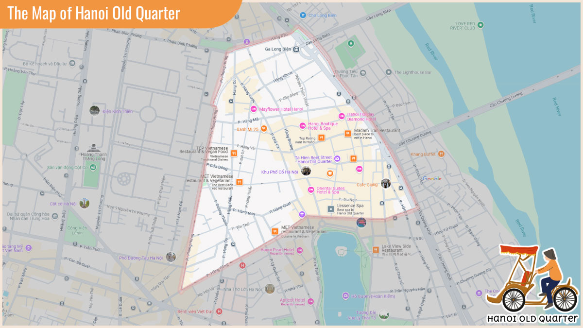 The map of Hanoi Old Quarter