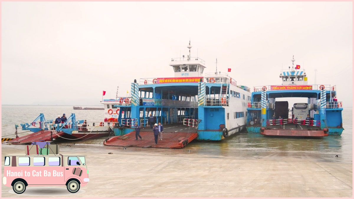 A Hanoi to Cat Ba bus journey includes a ferry transfer