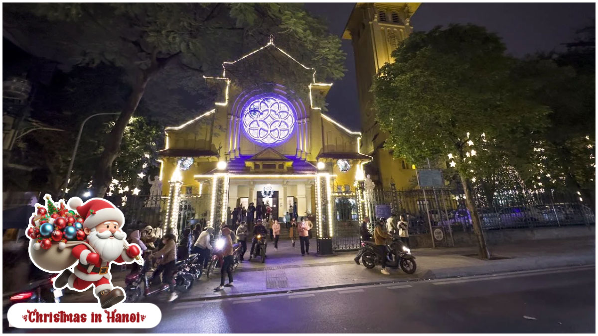 Cua Bac Church is also known as a vibrant center for Christmas in Hanoi