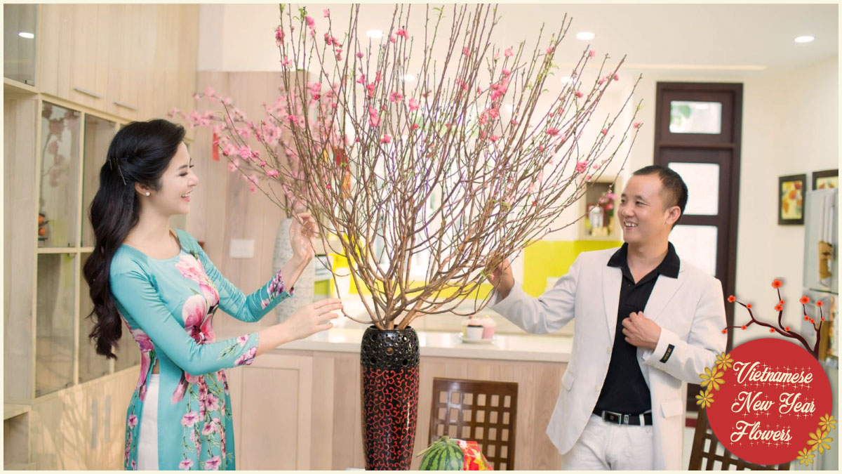 During Tet, Vietnamese families traditionally decorate their homes with festive Vietnamese New Year flowers