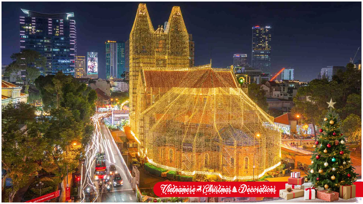 Places for Vietnamese Christmas decorations - Notre-Dame Cathedral Basilica of Saigon, Ho Chi Minh City