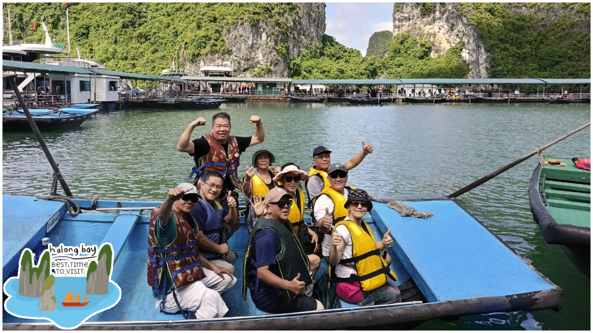 Summer is the best time to visit Halong Bay to swim and do activities on the beach