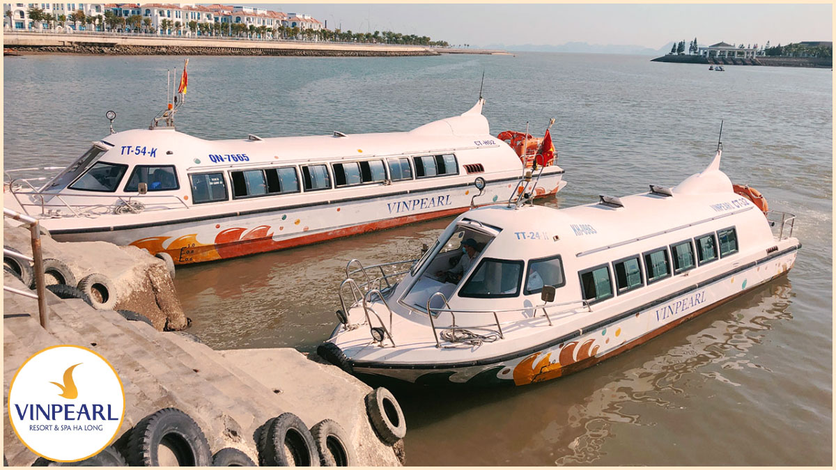 Travel by canoe to Vinpearl Halong Bay