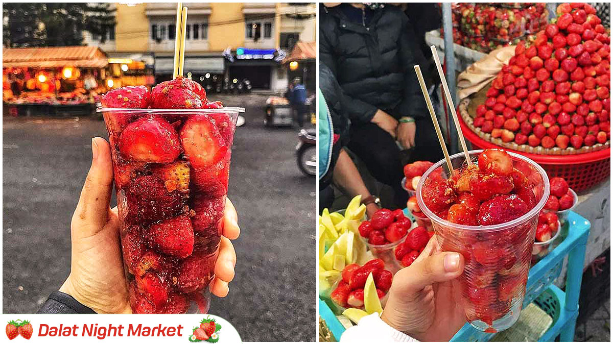 Must-Try in Dalat Night Market - Shaken Strawberries